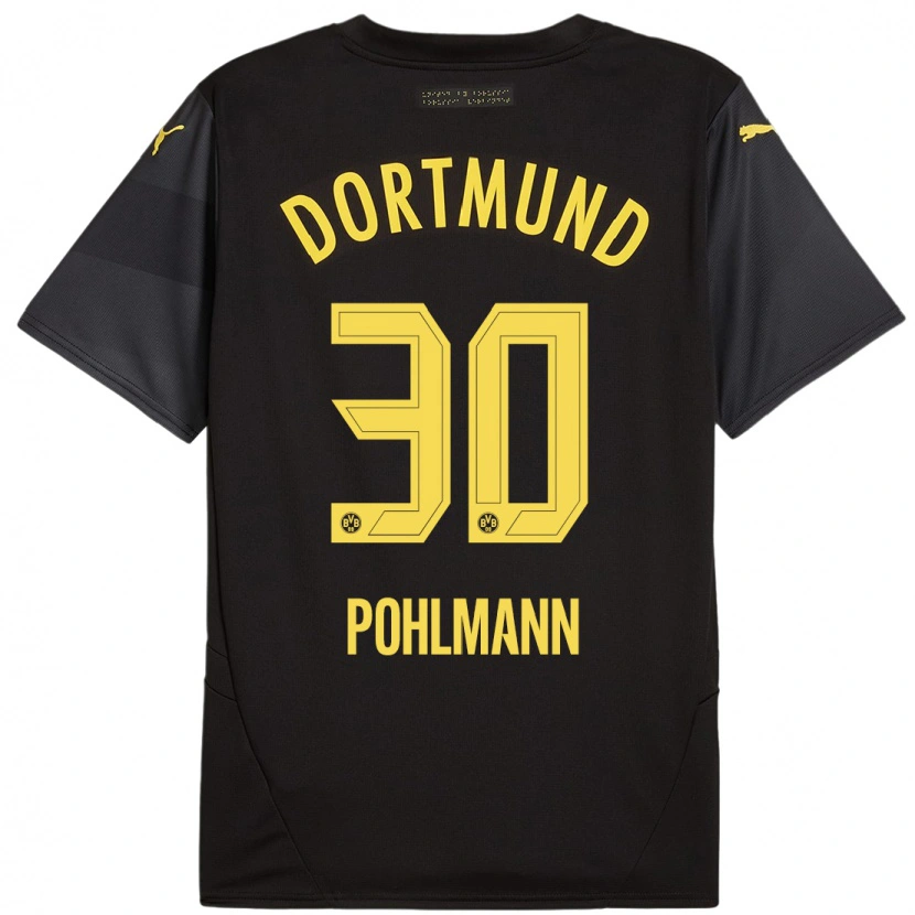 Danxen Män Ole Pohlmann #30 Svart Gul Bortatröja Matchtröjor 2024/25 Tröjor T-Tröja