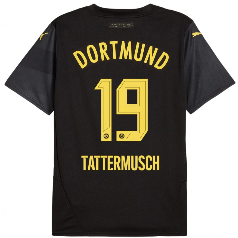 Danxen Män Ted Tattermusch #19 Svart Gul Bortatröja Matchtröjor 2024/25 Tröjor T-Tröja