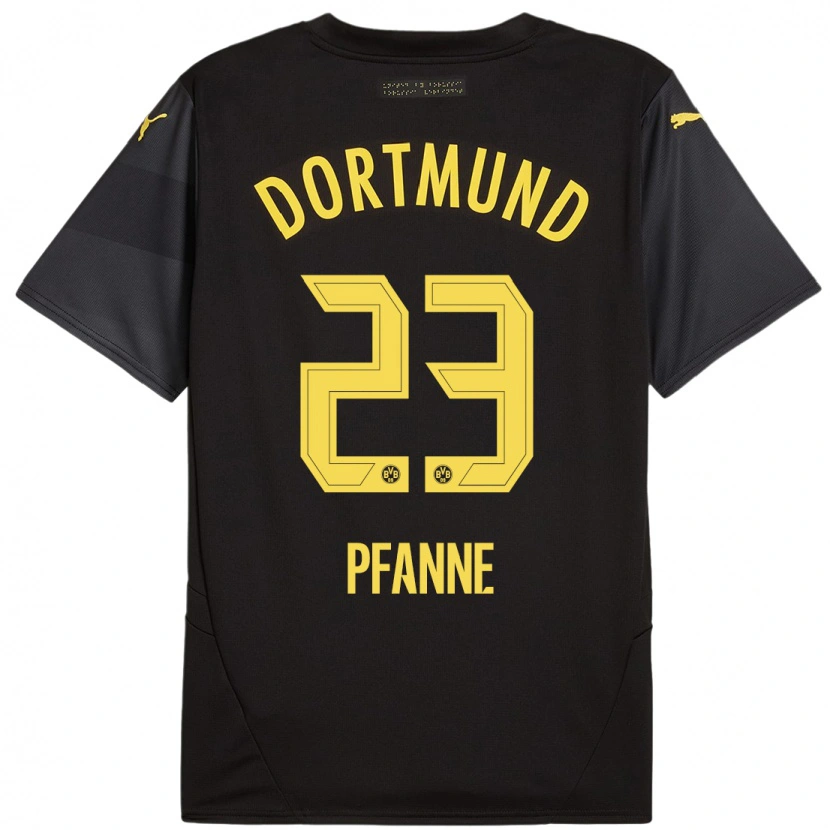 Danxen Män Franz Pfanne #23 Svart Gul Bortatröja Matchtröjor 2024/25 Tröjor T-Tröja