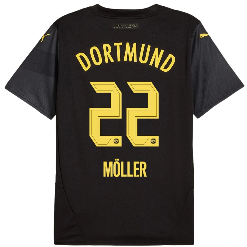 Danxen Män Paul Möller #22 Svart Gul Bortatröja Matchtröjor 2024/25 Tröjor T-Tröja