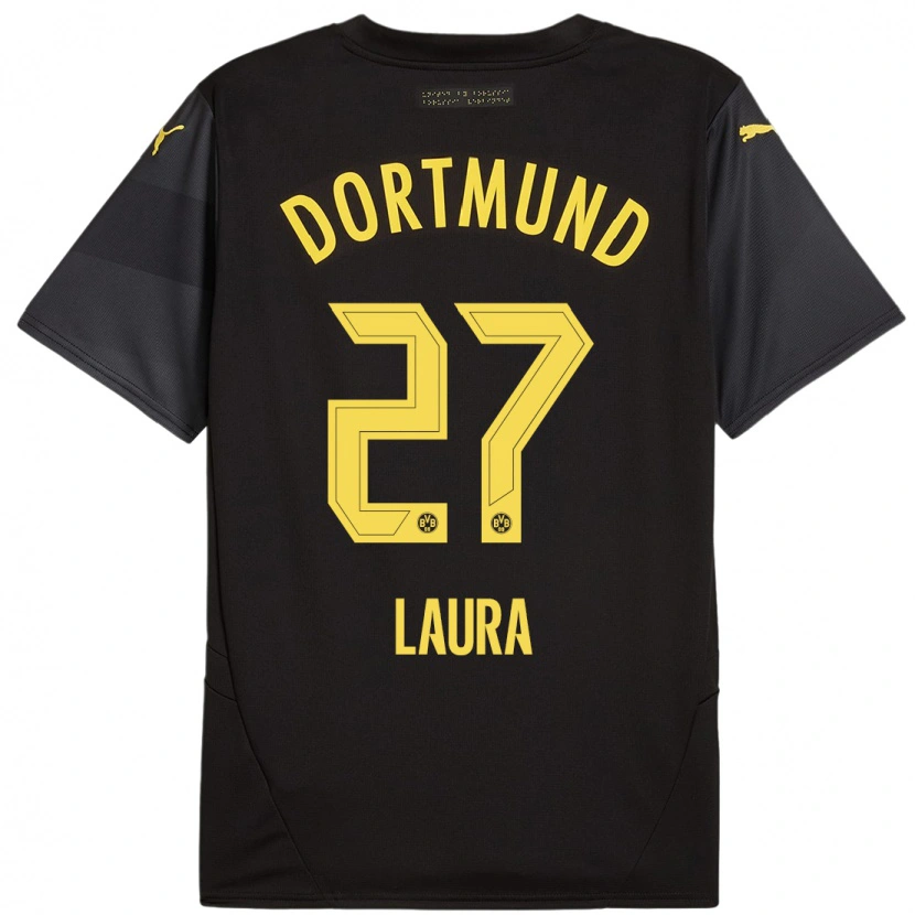 Danxen Män Van Der Heijden Laura #27 Svart Gul Bortatröja Matchtröjor 2024/25 Tröjor T-Tröja