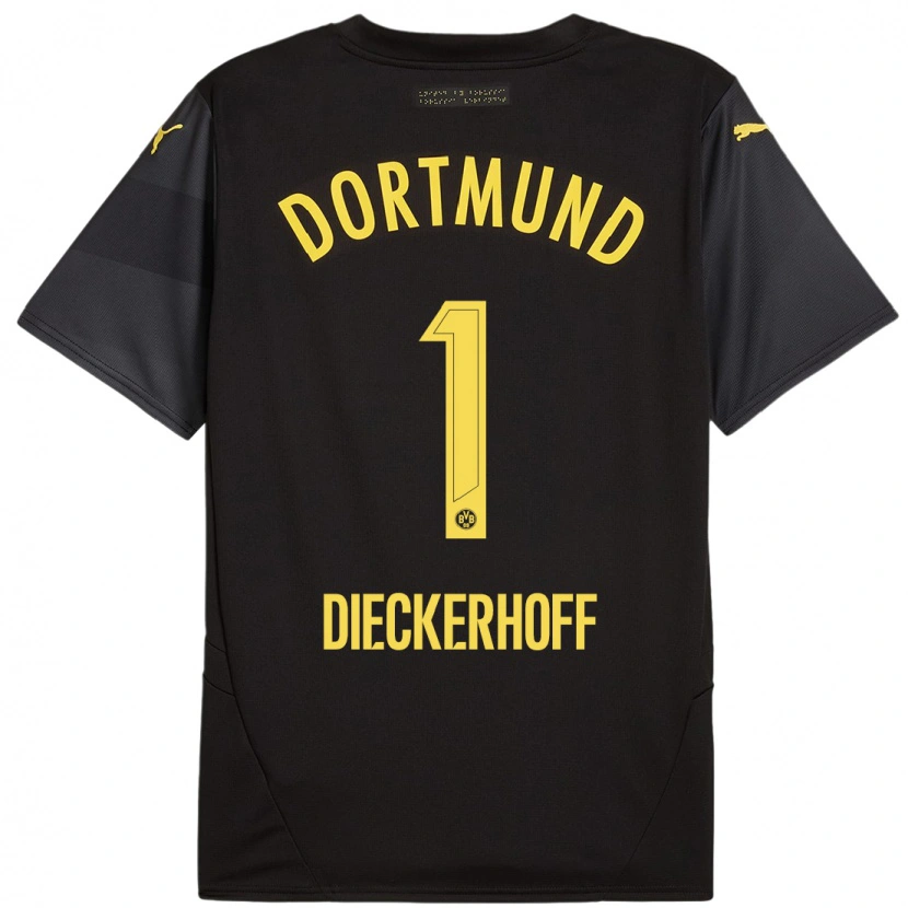 Danxen Män Max Dieckerhoff #1 Svart Gul Bortatröja Matchtröjor 2024/25 Tröjor T-Tröja
