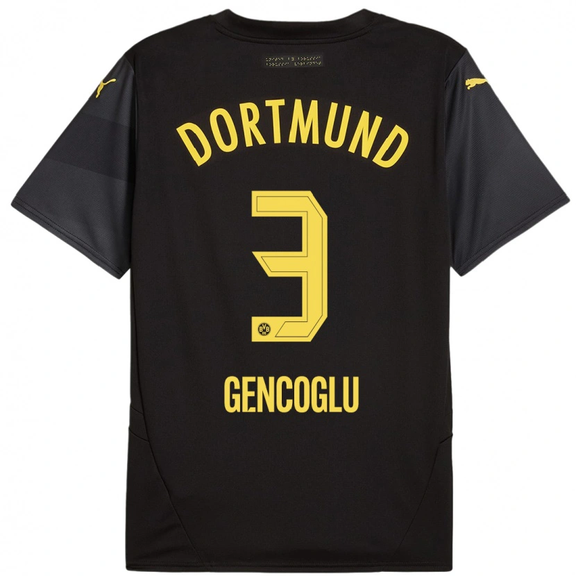 Danxen Män Tekin Gencoglu #3 Svart Gul Bortatröja Matchtröjor 2024/25 Tröjor T-Tröja