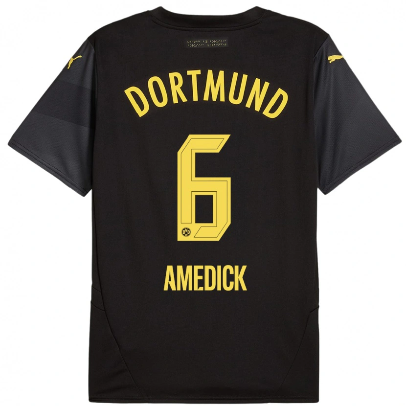 Danxen Män Maik Amedick #6 Svart Gul Bortatröja Matchtröjor 2024/25 Tröjor T-Tröja