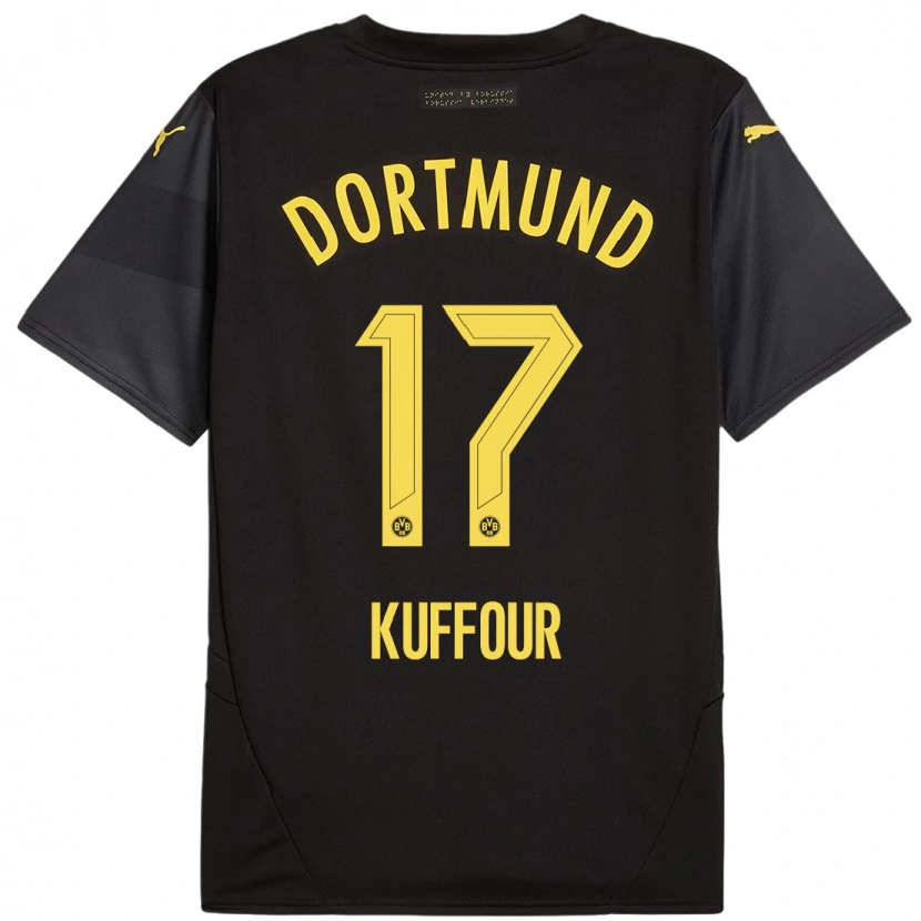 Danxen Män Lloyd-Addo Kuffour #17 Svart Gul Bortatröja Matchtröjor 2024/25 Tröjor T-Tröja