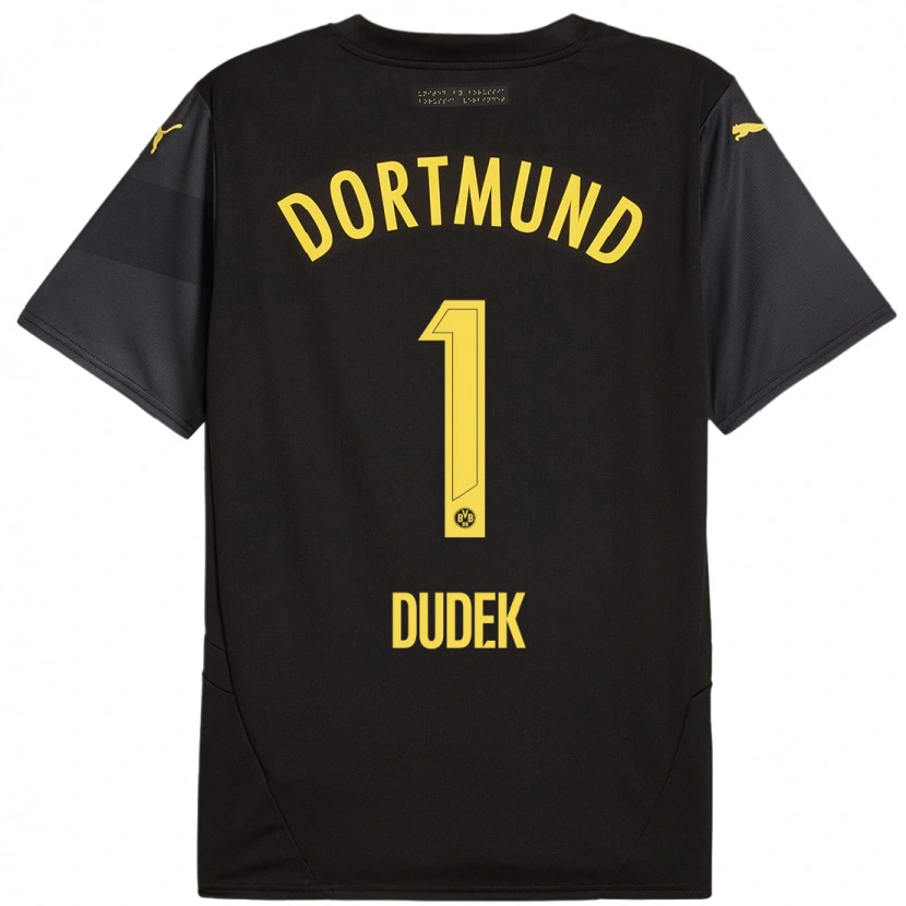 Danxen Män Daniel Dudek #1 Svart Gul Bortatröja Matchtröjor 2024/25 Tröjor T-Tröja
