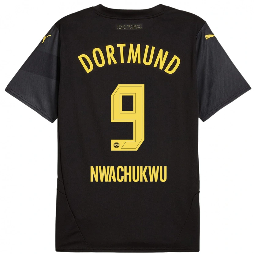 Danxen Män Isaak Nwachukwu #9 Svart Gul Bortatröja Matchtröjor 2024/25 Tröjor T-Tröja