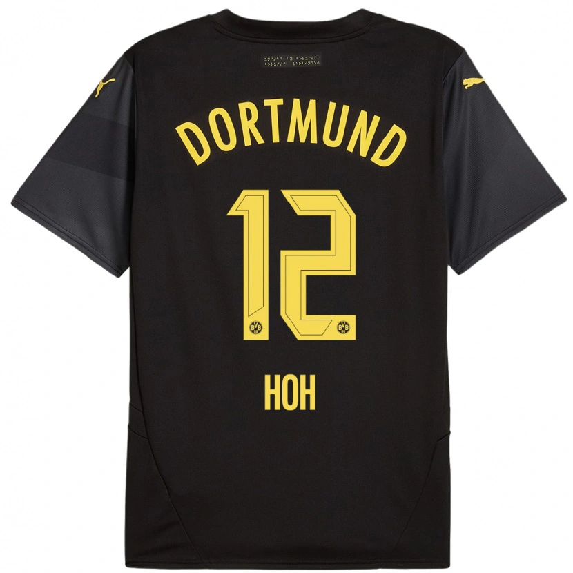 Danxen Män Hendrik Hoh #12 Svart Gul Bortatröja Matchtröjor 2024/25 Tröjor T-Tröja