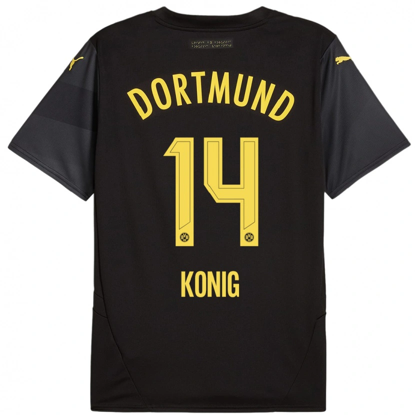 Danxen Män Raul Konig #14 Svart Gul Bortatröja Matchtröjor 2024/25 Tröjor T-Tröja