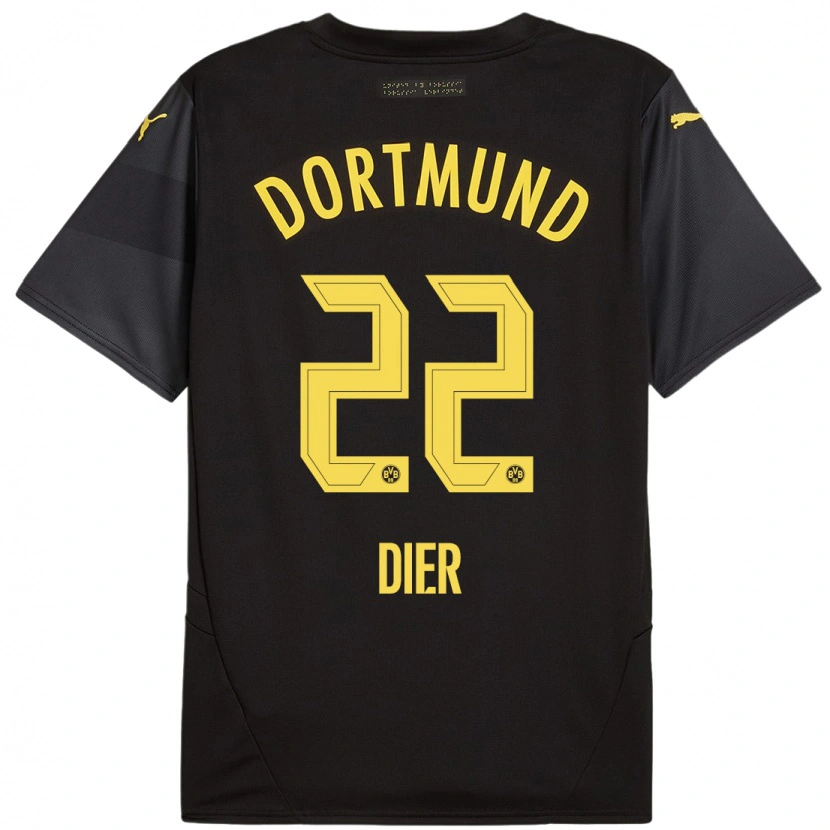 Danxen Män Henrik Dier #22 Svart Gul Bortatröja Matchtröjor 2024/25 Tröjor T-Tröja