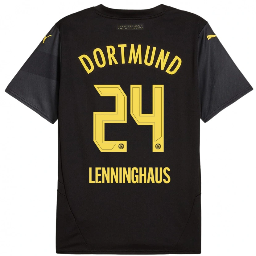 Danxen Män Mika Lenninghaus #24 Svart Gul Bortatröja Matchtröjor 2024/25 Tröjor T-Tröja