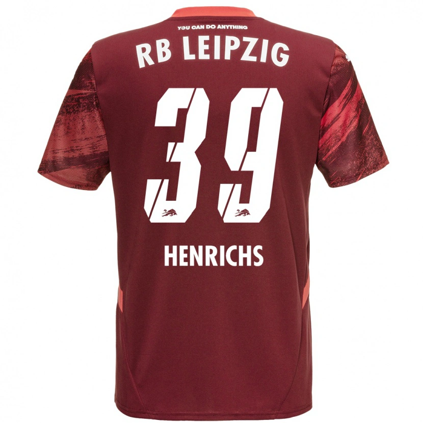 Danxen Män Benjamin Henrichs #39 Bourgogne Bortatröja Matchtröjor 2024/25 Tröjor T-Tröja