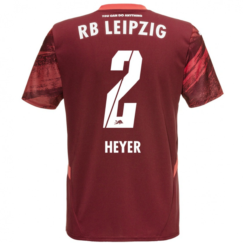 Danxen Män Friedrich Heyer #2 Bourgogne Bortatröja Matchtröjor 2024/25 Tröjor T-Tröja