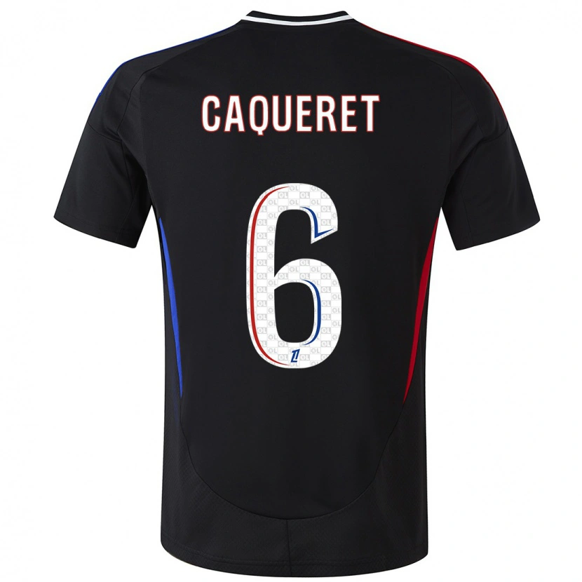 Danxen Män Maxence Caqueret #6 Svart Bortatröja Matchtröjor 2024/25 Tröjor T-Tröja