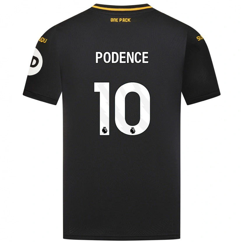 Danxen Män Daniel Podence #10 Svart Bortatröja Matchtröjor 2024/25 Tröjor T-Tröja
