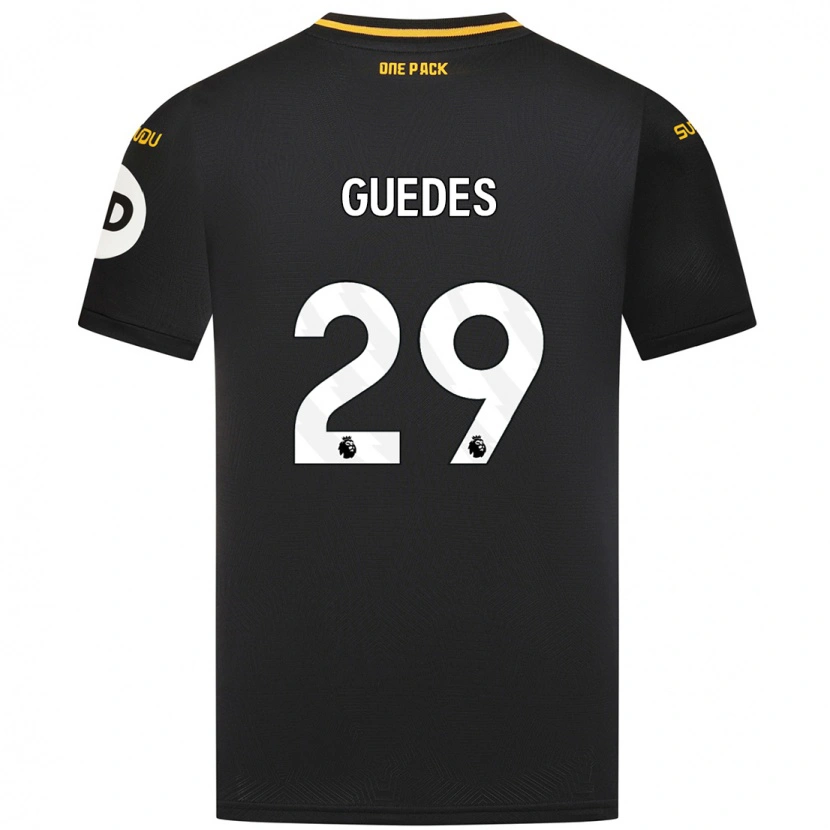 Danxen Män Gonçalo Guedes #29 Svart Bortatröja Matchtröjor 2024/25 Tröjor T-Tröja