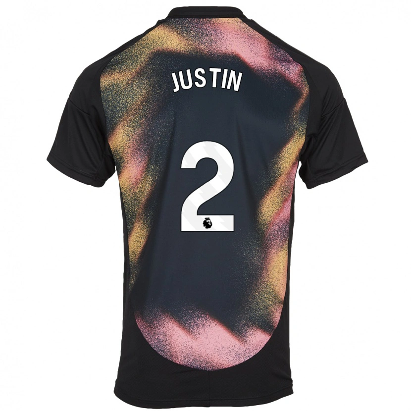 Danxen Män James Justin #2 Svart Vit Bortatröja Matchtröjor 2024/25 Tröjor T-Tröja