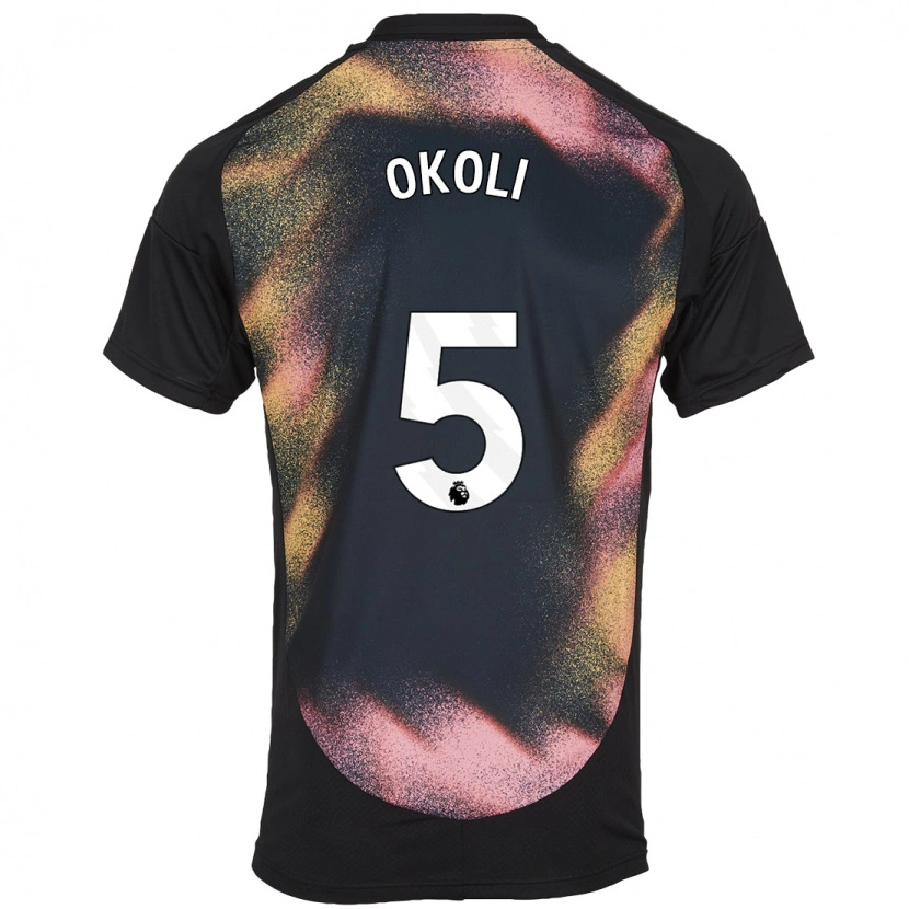 Danxen Män Caleb Okoli #5 Svart Vit Bortatröja Matchtröjor 2024/25 Tröjor T-Tröja