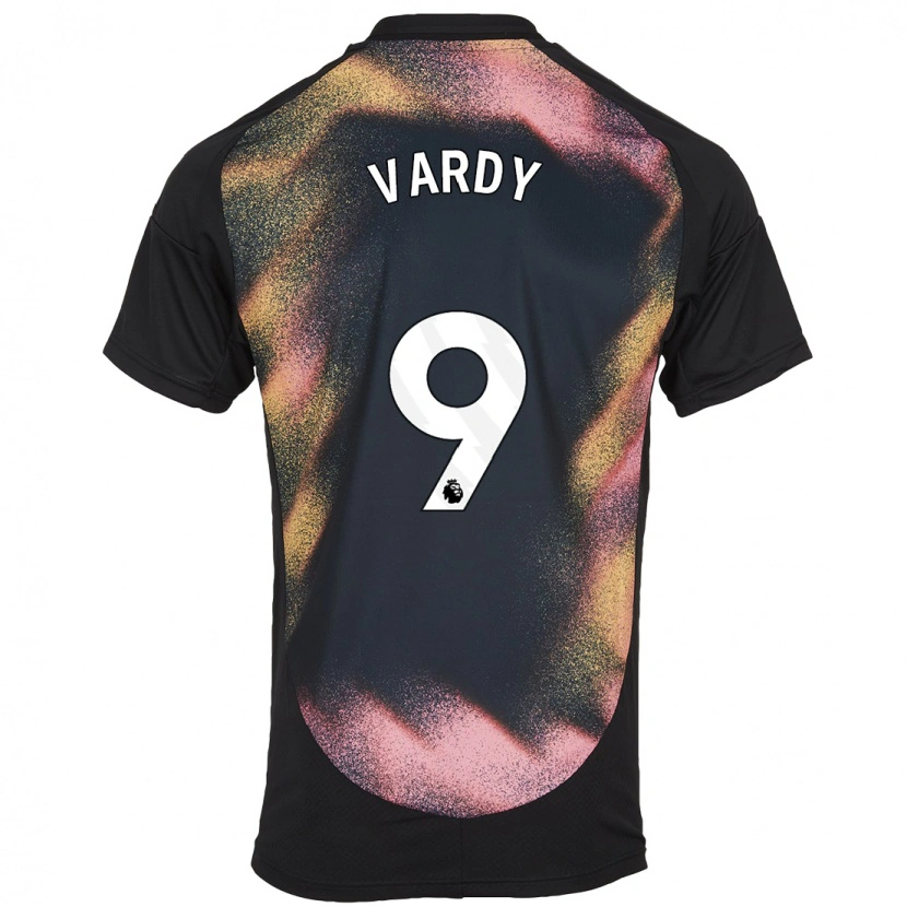 Danxen Män Jamie Vardy #9 Svart Vit Bortatröja Matchtröjor 2024/25 Tröjor T-Tröja