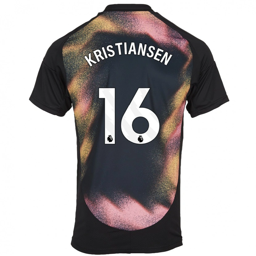 Danxen Män Victor Kristiansen #16 Svart Vit Bortatröja Matchtröjor 2024/25 Tröjor T-Tröja
