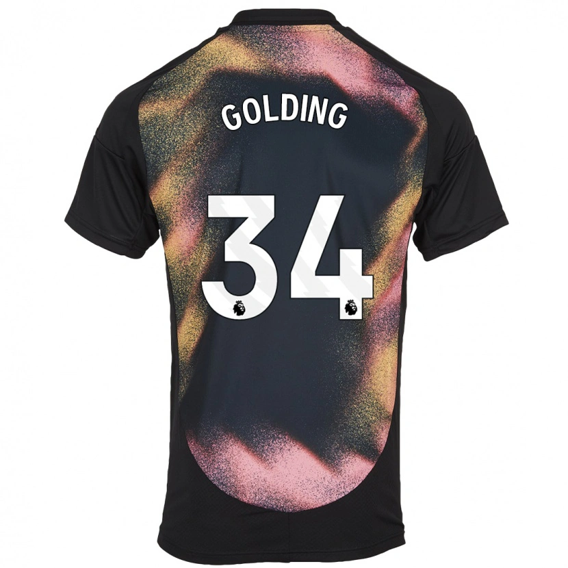 Danxen Män Michael Golding #34 Svart Vit Bortatröja Matchtröjor 2024/25 Tröjor T-Tröja