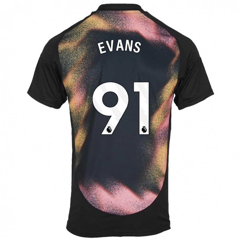 Danxen Män Jake Evans #91 Svart Vit Bortatröja Matchtröjor 2024/25 Tröjor T-Tröja