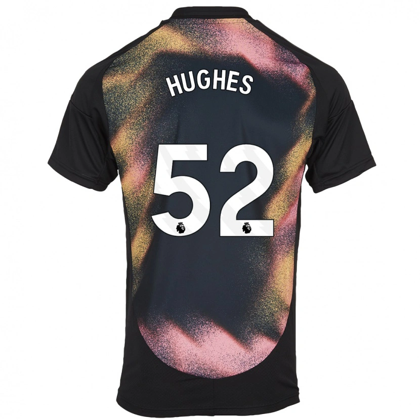 Danxen Män Iestyn Hughes #52 Svart Vit Bortatröja Matchtröjor 2024/25 Tröjor T-Tröja