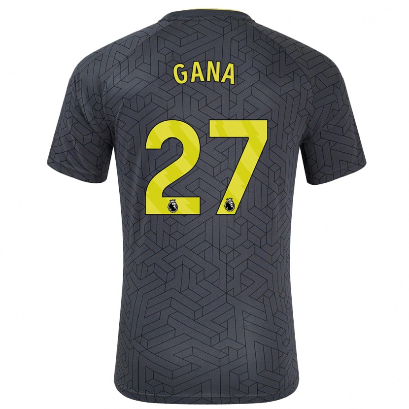 Danxen Män Idrissa Gueye #27 Svart Gul Bortatröja Matchtröjor 2024/25 Tröjor T-Tröja