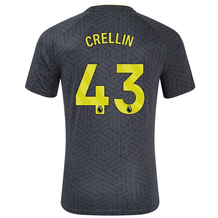Danxen Män Billy Crellin #43 Svart Gul Bortatröja Matchtröjor 2024/25 Tröjor T-Tröja