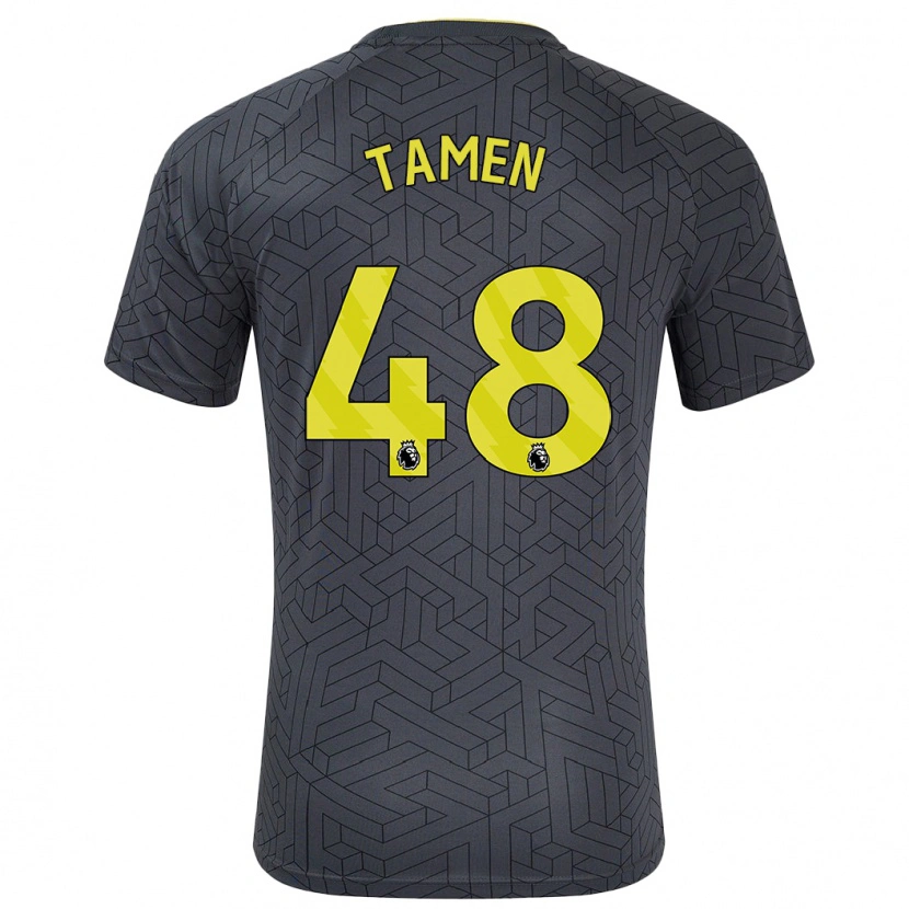 Danxen Män William Tamen #48 Svart Gul Bortatröja Matchtröjor 2024/25 Tröjor T-Tröja