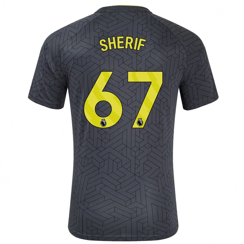 Danxen Män Martin Sherif #67 Svart Gul Bortatröja Matchtröjor 2024/25 Tröjor T-Tröja