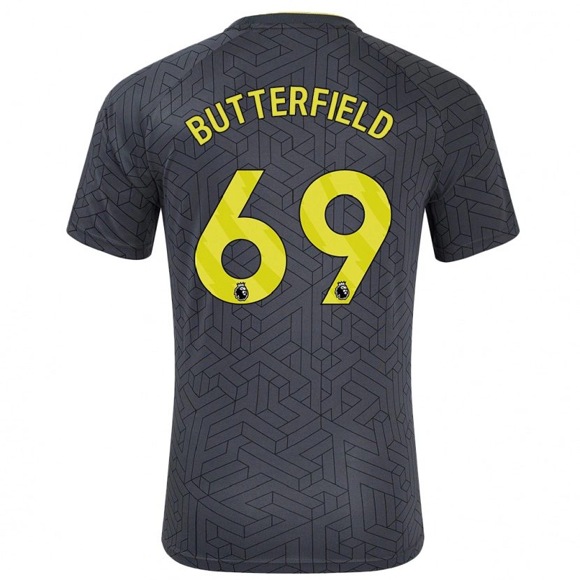 Danxen Män Luke Butterfield #69 Svart Gul Bortatröja Matchtröjor 2024/25 Tröjor T-Tröja