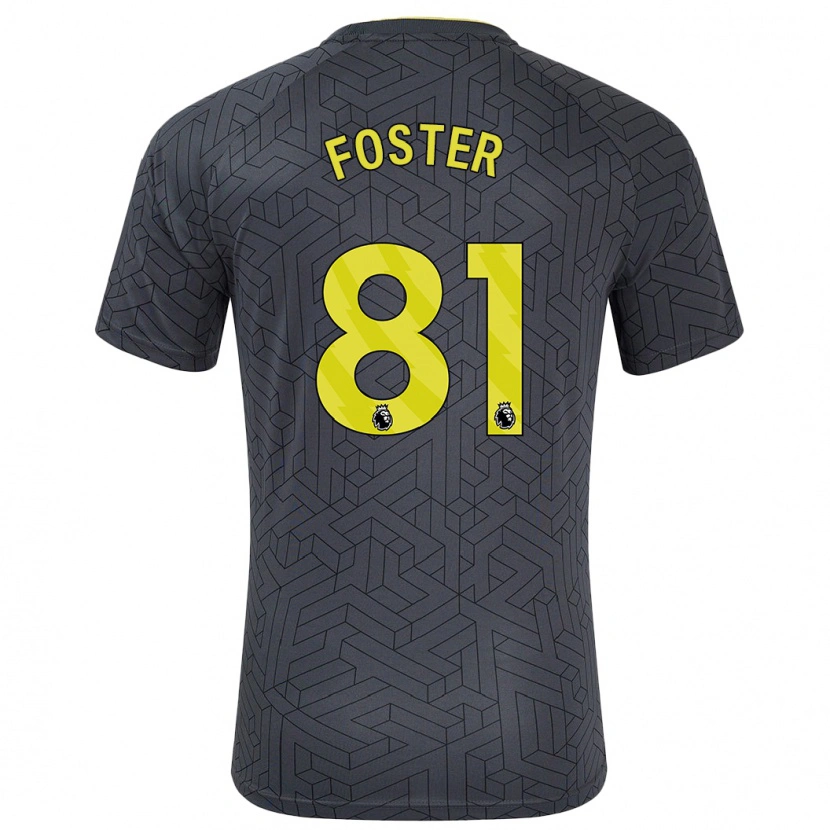 Danxen Män Harvey Foster #81 Svart Gul Bortatröja Matchtröjor 2024/25 Tröjor T-Tröja