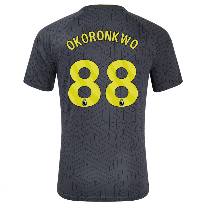 Danxen Män Francis Okoronkwo #88 Svart Gul Bortatröja Matchtröjor 2024/25 Tröjor T-Tröja