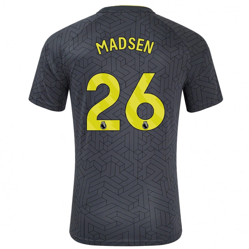 Danxen Män Rikke Madsen #26 Svart Gul Bortatröja Matchtröjor 2024/25 Tröjor T-Tröja