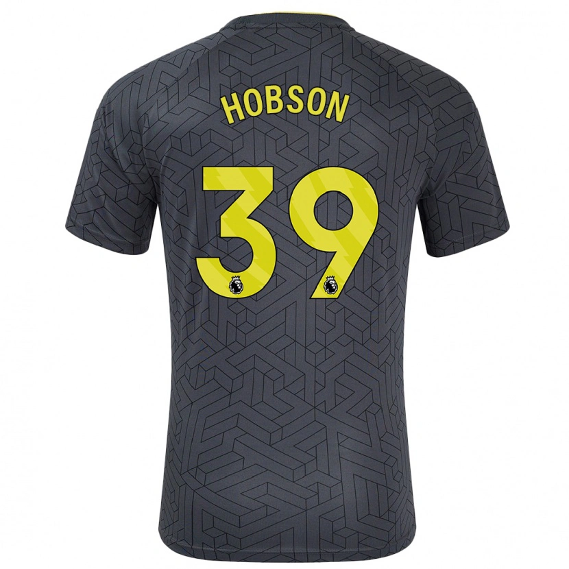 Danxen Män Issy Hobson #39 Svart Gul Bortatröja Matchtröjor 2024/25 Tröjor T-Tröja