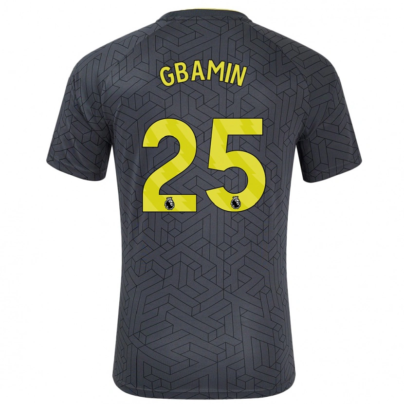 Danxen Män Jean-Philippe Gbamin #25 Svart Gul Bortatröja Matchtröjor 2024/25 Tröjor T-Tröja