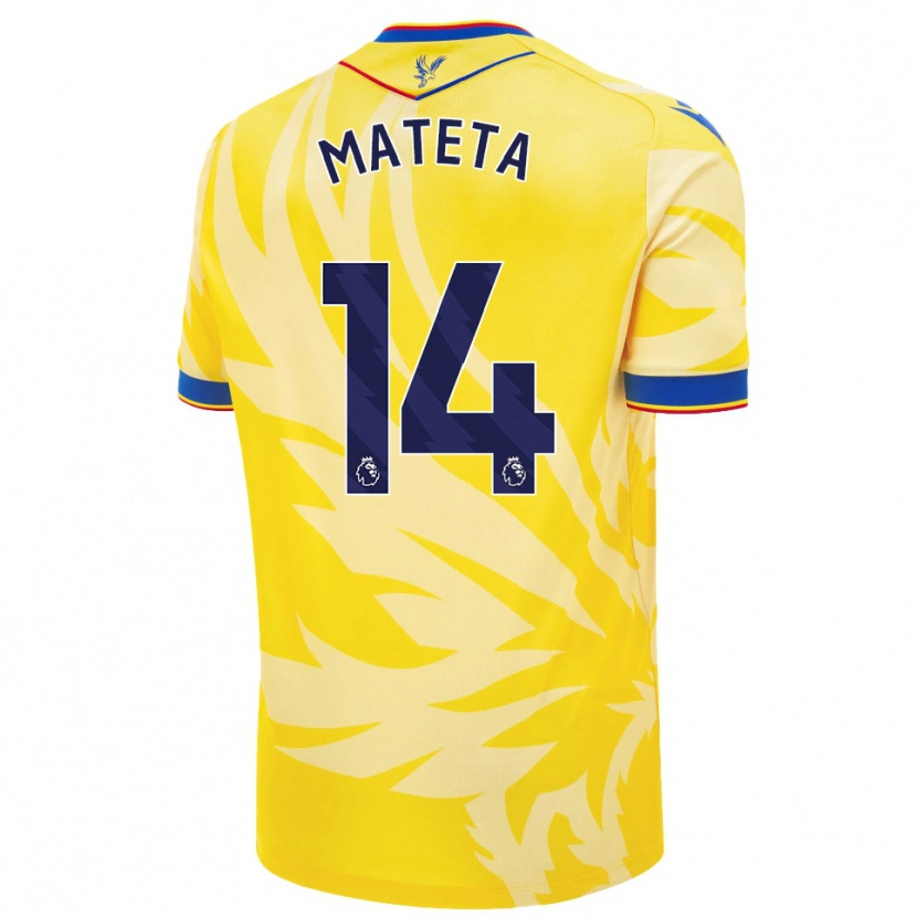 Danxen Män Jean-Philippe Mateta #14 Gul Bortatröja Matchtröjor 2024/25 Tröjor T-Tröja