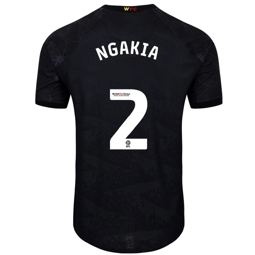 Danxen Män Jeremy Ngakia #2 Svart Vit Bortatröja Matchtröjor 2024/25 Tröjor T-Tröja