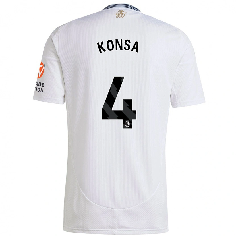 Danxen Män Ezri Konsa #4 Vit Bortatröja Matchtröjor 2024/25 Tröjor T-Tröja