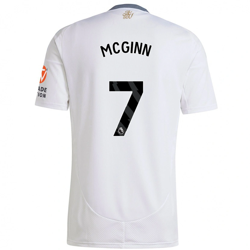 Danxen Män John Mcginn #7 Vit Bortatröja Matchtröjor 2024/25 Tröjor T-Tröja