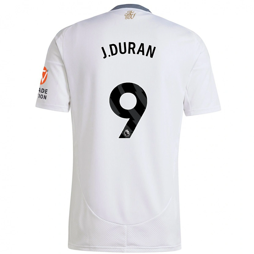 Danxen Män Jhon Durán #9 Vit Bortatröja Matchtröjor 2024/25 Tröjor T-Tröja