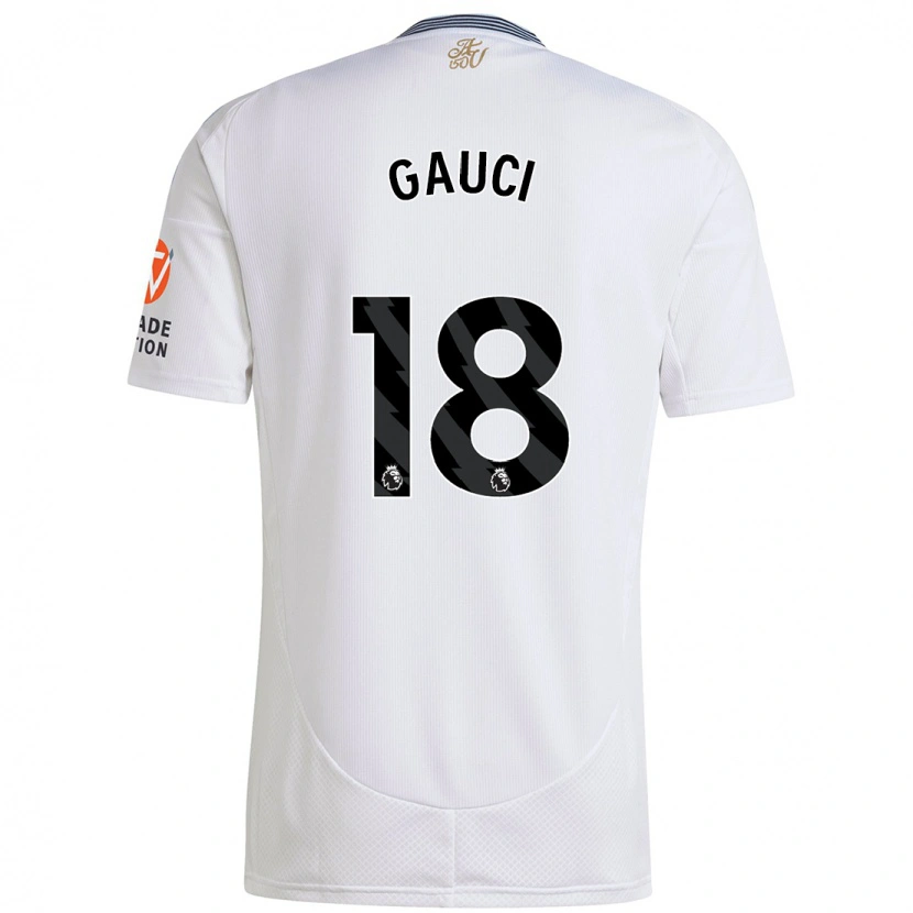 Danxen Män Joe Gauci #18 Vit Bortatröja Matchtröjor 2024/25 Tröjor T-Tröja