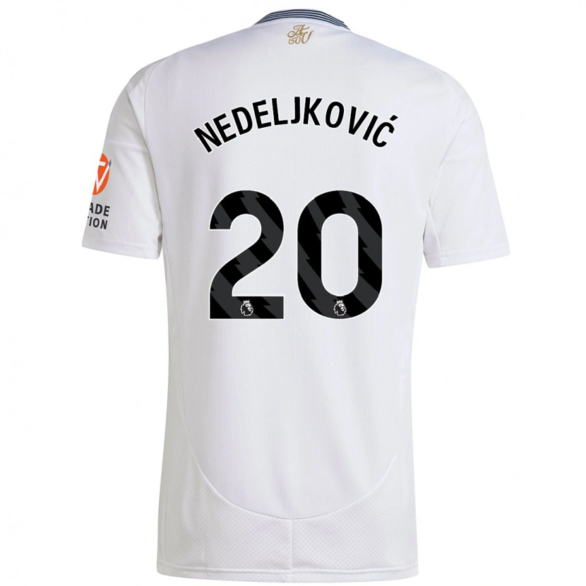 Danxen Män Kosta Nedeljkovic #20 Vit Bortatröja Matchtröjor 2024/25 Tröjor T-Tröja
