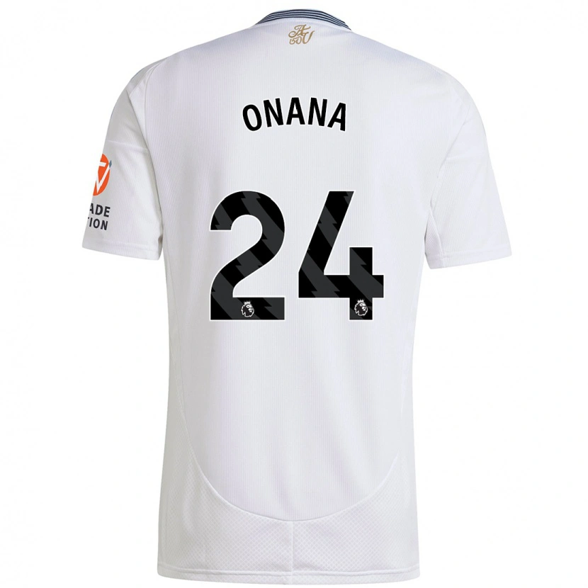 Danxen Män Amadou Onana #24 Vit Bortatröja Matchtröjor 2024/25 Tröjor T-Tröja