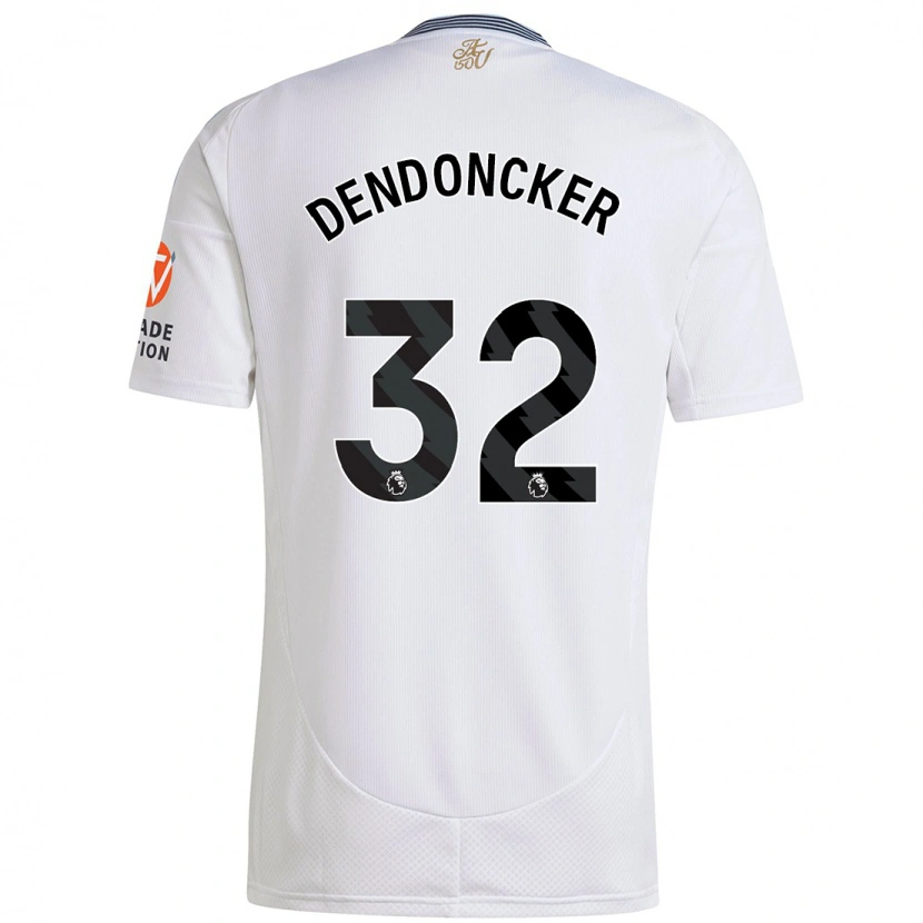 Danxen Män Leander Dendoncker #32 Vit Bortatröja Matchtröjor 2024/25 Tröjor T-Tröja
