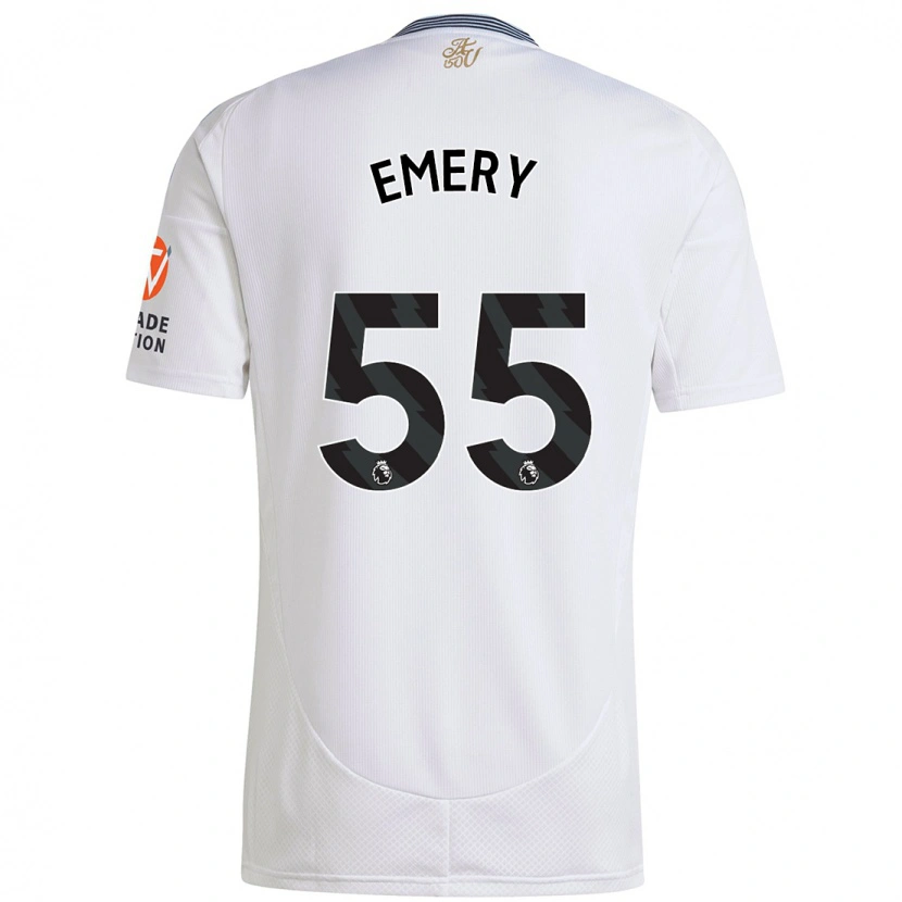 Danxen Män Lander Emery #55 Vit Bortatröja Matchtröjor 2024/25 Tröjor T-Tröja