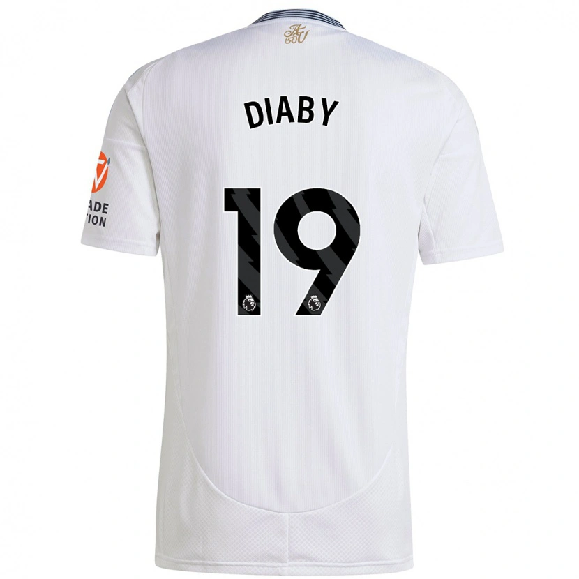 Danxen Män Moussa Diaby #19 Vit Bortatröja Matchtröjor 2024/25 Tröjor T-Tröja