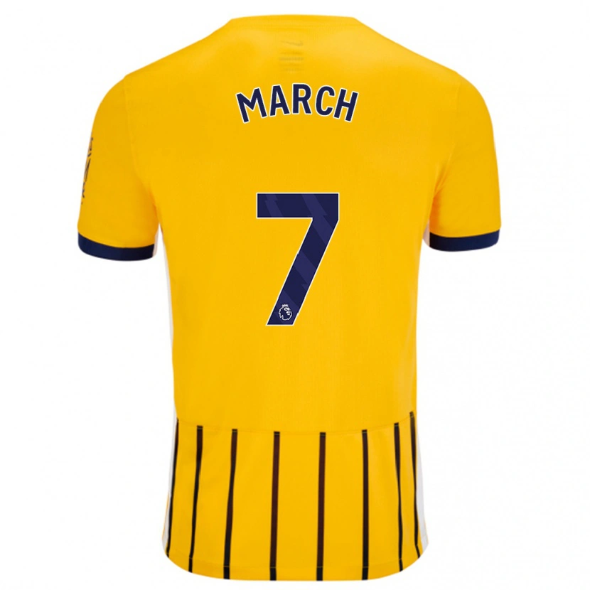 Danxen Män Solly March #7 Guldblå Kritränder Bortatröja Matchtröjor 2024/25 Tröjor T-Tröja