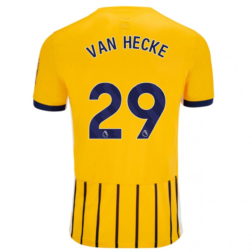 Danxen Män Jan Paul Van Hecke #29 Guldblå Kritränder Bortatröja Matchtröjor 2024/25 Tröjor T-Tröja